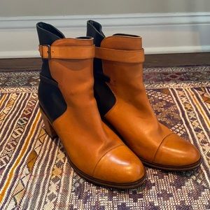 Wolverine By Samantha Pleet 2-tone Leather Stacked Heel Boots
